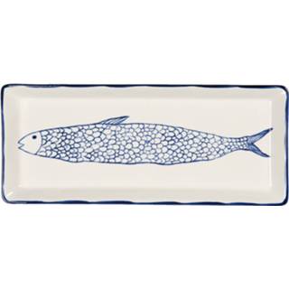 👉 Serveerschaal keramiek crème Clayre & Eef 6ce1243 30*12*2 Cm - Creme 8717459776753