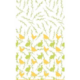 👉 Tafelkleed geel groen papieren papier multikleur Pasen Tafelkleed/tafellaken Konijnen En Hanen / 138 X 220 Cm - Thema Tafeldecoraties 7321011943111