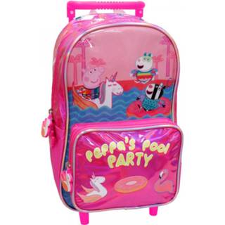 👉 Rugzak trolley roze polyester Peppa Pig Pool Party - 24 X 39,5 7 Cm 8426842075600