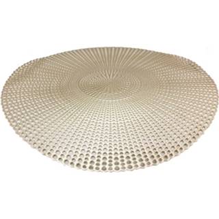 👉 Placemat goud One Size 4x Ronde placemat/onderlegger mat 40 cm - Tafeldecoratie onderlegger rond 4 stuks 8720147956344