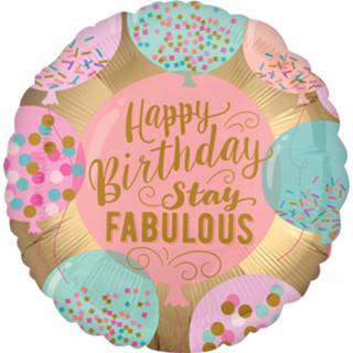 👉 Folieballon multikleur Amscan Happy Birthday Stay Fabulous 43 Cm 26635380744