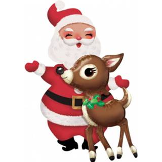 👉 Folieballon rood bruin Anagram Airwalkers Santa & Reindeer 121 Cm Rood/bruin 26635382960