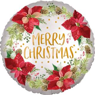 👉 Folieballon wit rood Amscan Merry Christmas 43 Cm Wit/rood 26635400978