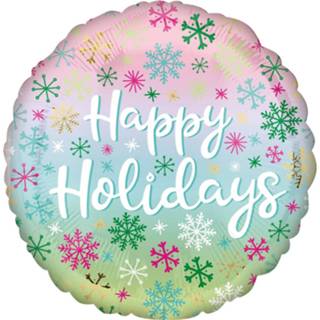👉 Folieballon roze blauw groen Anagram Happy Holiday 43 Cm Roze/blauw/groen 26635401005