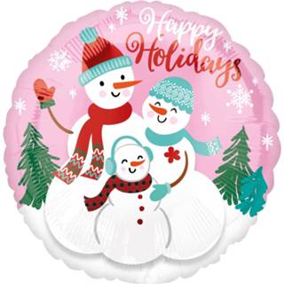 👉 Folieballon roze wit Anagram Happy Holidays 43 Cm Roze/wit 26635401012