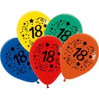 👉 Ballon geel Tib Ballonnen Cijfer 18 30 Cm Latex 7 Stuks 4002727124218