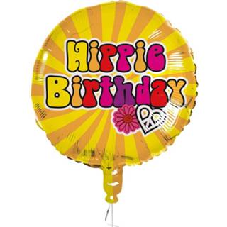 👉 Folieballon geel oranje Boland Hippie Birthday 45 Cm Geel/oranje 8712026445490