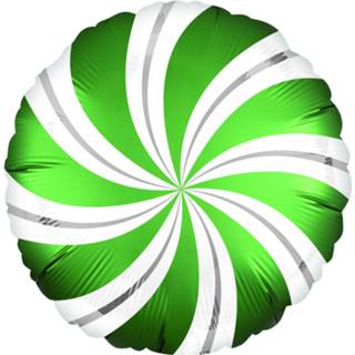 👉 Folieballon groen wit Anagram Candy Swirl 30 Cm Groen/wit 26635402767