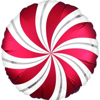 Folieballon rood wit Anagram Candy Swirls 30 Cm Rood/wit 26635402774