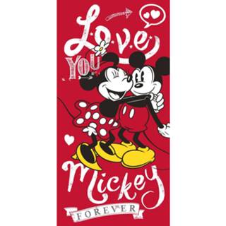 Strandlaken katoen rood Disney Minnie & Mickey Mouse Forever -70 X 140 Cm - 5407007982752