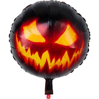👉 Zwart oranje nylon Boland Feestballon Creepy Pumpkin 20 Cm Alu/nylon Zwart/oranje 8712026723154