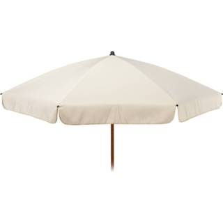 👉 Parasol ecru polyester taupe 4goodz 220 Cm Met Opdraaimechanisme En Houtlook Buis - 6013934325396