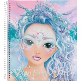 👉 Kleurboek blauw papier meisjes Top Model Fantasy Face 24 Cm 4010070562267