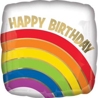 👉 Folieballon wit Amscan Happy Birthday Rainbow 43 Cm 26635417426