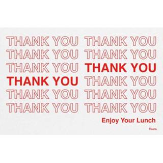 👉 Placemat wit rood PVC Fisura Thank You 30 X 45 Cm Wit/rood 6 Stuks 8435436712159