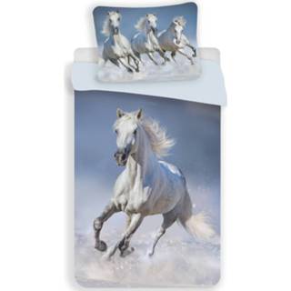 👉 Dekbedovertrek wit katoen Animal Pictures Paard - Eenpersoons 140 X 200 Cm 8592753024690