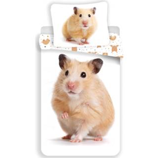 👉 Dekbedovertrek wit katoen Animal Pictures Hamster - Eenpersoons 140 X 200 Cm 8592753024706
