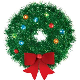 👉 Kerstkrans groen kunststof Amscan Wreath Tinsel 15,2 Cm 13051771416