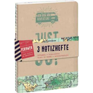 👉 Papier multikleur Moses Notitieboekjesset Reizen A6 3 Stuks 4033477824776