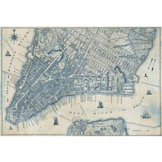 👉 Fotobehang Wizard+genius Old Vintage City Map New York Vlies 384x260cm 8-banen 4063129074846