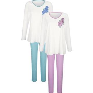 👉 Pyjama wit Pyjama's per 2 stuks Harmony Ecru::Jadegroen::Oudroze 4055706719400