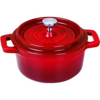 Braadpan rood gietijzer Kinghoff 1193 - Met Deksel Ø10 Cm 7432230470484