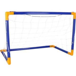 👉 Voetbaldoel polyester blauw Gebor - Set Met Bal En Pomp Voetbalgoal Minigoal Oefendoel Opvouwbaar 43x81x52cm 8720359705167