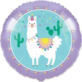 👉 Folieballon multikleur Witbaard Llama Party (46cm) 39938615048