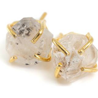 👉 Oorsteker diamant zilver Herkimer Edelsteen Oorstekers Ruwe - 925 & Verguld 7141262537705