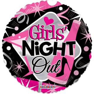 👉 Folieballon roze zwart meisjes Witbaard Girls Night Out 46 Cm Roze/zwart 681070103305