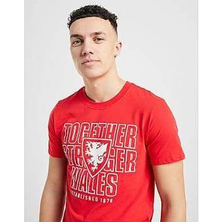 👉 Short sleeve rood wit s male mannen Official Team Wales Together T-Shirt Heren - Red/White 5054306663891