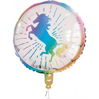 👉 Folieballon wit roze Boland Unicorn Junior 45 Cm Wit/roze 8712026500076