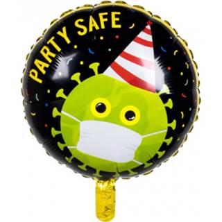 Folieballon zwart groen Boland Party Safe 45 Cm Zwart/groen 8712026446268