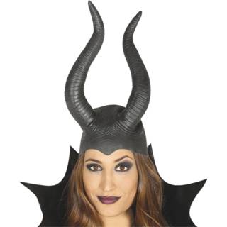 👉 Helm zwart latex Fiestas Guirca Hoorns Malefica One-size 8434077139981