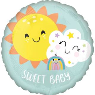 👉 Folie multikleur baby's Amscan Ballon Sweet Baby Rainbow 46 Cm 26635416733