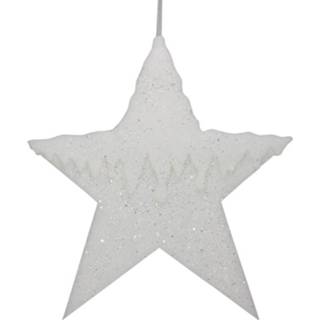 👉 Kersthanger ster wit zilver kunststof zilverkleurig Peha 32 X 30 Cm Zilver/wit 8712953511411