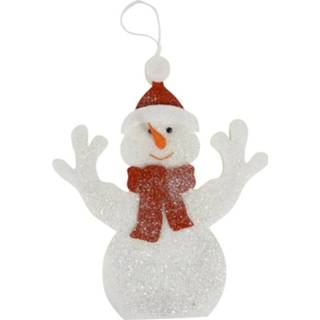 👉 Rood wit kunststof Peha Hangfiguur Sneeuwman 41 X 34 Cm Rood/wit 8712953698815