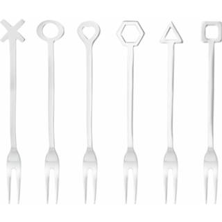 👉 RVS zilver edelstaal zilverkleurig Paderno Partyvorkjes 12,5 Cm 6-delig 8014808889370