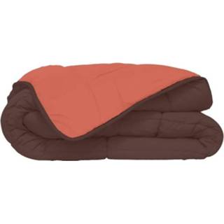 👉 Dekbed Poyet Motte Microfiber 400 G / M² Calgary Chocolate & Coral 220x240cm 3120760047088