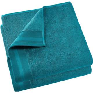 👉 Badhanddoek witte katoen blauw De Lietaer Contessa 70 X 140 Cm Bluelagoon 2 St 5410156570596