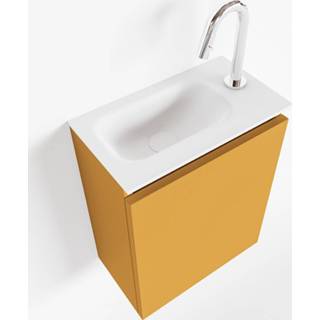 Toiletmeubel talc MONDIAZ TURE 40cm ocher. EDEN wastafel links 1 kraangat 6017315266254