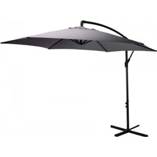 👉 Zweefparasol grijs aluminium polyester 4goodz 300 Cm Met Kruisvoet - 6013920546583