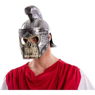 👉 Helm beige zilver kunststof zilverkleurig Witbaard Romeins Doodskopmasker Zilver/beige One-size 8423667133751