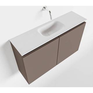 👉 Toiletmeubel talc MONDIAZ TURE 80cm army. EDEN wastafel midden geen kraangat 6017325148106