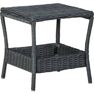 Terrastafel grijs synthetisch Vidaxl Tuintafel 45x45x46,5 Cm Poly Rattan Donkergrijs 8720286156148