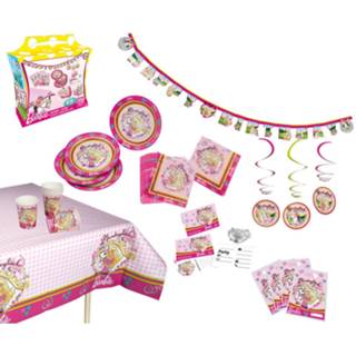 👉 Roze wit papier Tib Feestset Barbie Roze/wit 49-delig 4002727195904