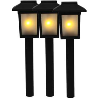 👉 Buitenlamp kunststof 3x Tuinlamp Zonne-energie Fakkel / Toorts Met Vlam Effect 34,5 Cm - Sfeervolle Tuinverlichting Prikker Lantaarn 8720147903348