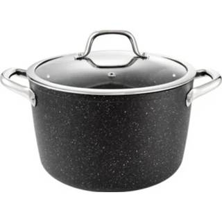 👉 Soeppan aluminium zwart Tescoma President Stone - 24 Cm Met Glazen Deksel 8595028495751
