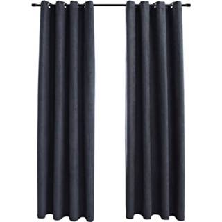 👉 Gordijn active antraciet Gordijnen verduisterend met ringen 2 st 140x175 cm 8719883720333