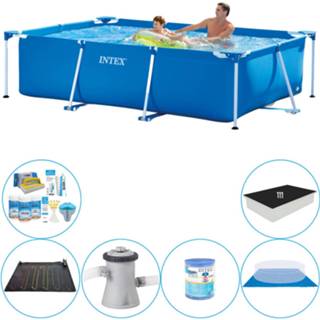 👉 Zwembad PVC blauw Intex Frame Pool Rechthoekig 260x160x65 Cm - Slimme Deal 8720574940336